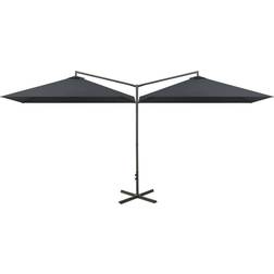 vidaXL Double Parasol with Steel Pole 600cm