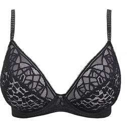 Freya Soiree Lace Padded Plunge Bra - Black