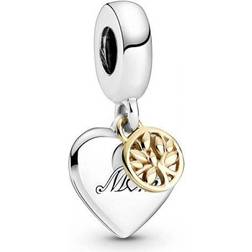 Pandora Two-Tone Family Tree & Heart Dangle Charm - Silver/Gold