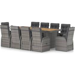 vidaXL 3059349 Matgrupp, 1 Bord inkl. 10 Stolar