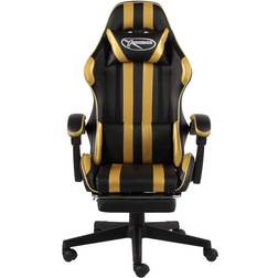 vidaXL Footrest Artificial Leather Gaming Chair - Black/Gold