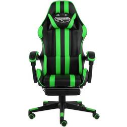 vidaXL Footrest Artificial Leather Gaming Chair - Black/Green