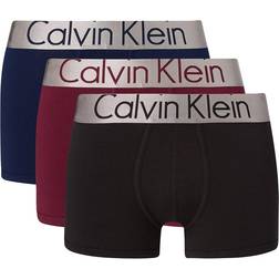 Calvin Klein Steel Cotton Trunks 3-pack - Black/Lush Burgundy/New Navy