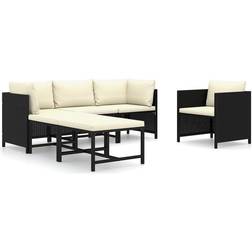 vidaXL 3059783 Loungeset, Bord inkl. 4 Soffor