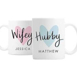 Personalised Hubby & Wifey Mug 2pcs