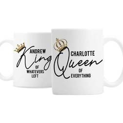 Personalised King and Queen of Everything Mug 2pcs