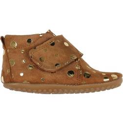 Pom Pom Slippers - Camel Gold Dot