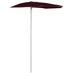vidaXL Ombrellone Semicircolare da Giardino con Palo 180x90 cm 90cm