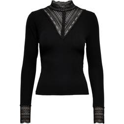 Only Blusa Tilde Manches Longues Col Montant Lace