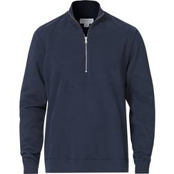 Sunspel Men's Half Zip Loopback Sweatshirt - Navy