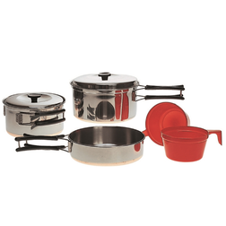 Mil-Tec Set gamelles cuisine acier inoxydable casserole poele tasse