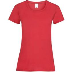 Universal Textiles Womens Value Fitted Short Sleeve Casual T-shirt - Bright Red