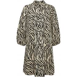 Part Two Eleina Shirt Dress - Cement Zebra Print