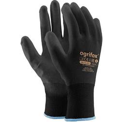 Ogrifox Polyurethane Coating Protective Gloves - Black