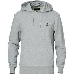 Fred Perry Tipped Hooded Sweatshirt - Steel Marl