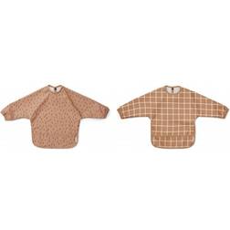 Liewood Merle Cape Bib Check/Graphic Stroke Tuscany Rose Mix Print 2-pack