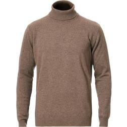 Oscar Jacobson Salim Wool Cashmere Rollneck Light Brown - Bruin
