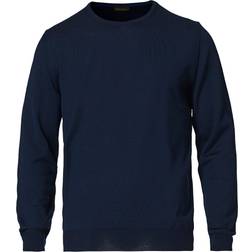 Stenströms Merino Crew Neck Sweaters - Navy