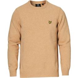 Lyle & Scott Crew Neck Lambswool Blend Jumper - Tan Marl