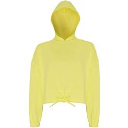 Tridri Women's Cropped Oversize Hoodie - Lemon