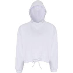 Tridri Women's Cropped Oversize Hoodie - White