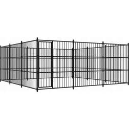 vidaXL Outdoor Dog Kennel 177.2"x177.2"x72.8"