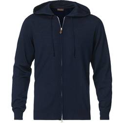 Stenströms Merino Full Zip Hoodie - Navy