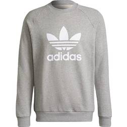 Adidas Trefoil Crew Sweatshirt - Medium Grey Heather/White