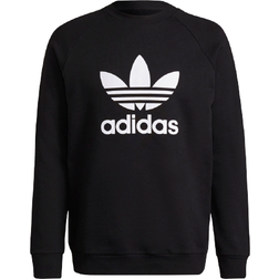 adidas Sudadera de Cuello Redondo con Logo Grande Tefoil en la Parte Delantera - Negro