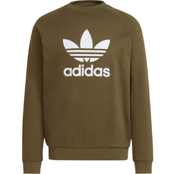 adidas Adicolor Classics Trefoil Crewneck Sweatshirt - Focus Olive/White