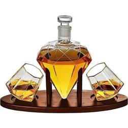 MikaMax Deluxe Diamond Decanter Set Caraffa per Whiskey 3pcs 0.85L