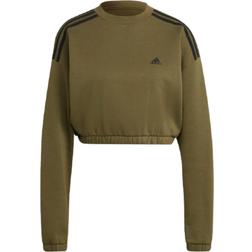 adidas Women Hyperglam Crop Crew Sweatshirt - Focus Olive