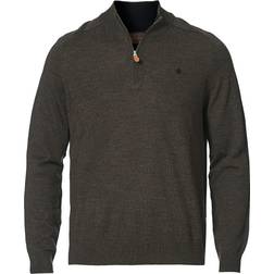 Morris John Merino Half Zip Dark Brown