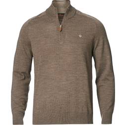 Morris John Merino Half Zip Light Brown