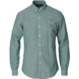 Polo Ralph Lauren Slim Fit Checked Oxford Shirt - Pine/White