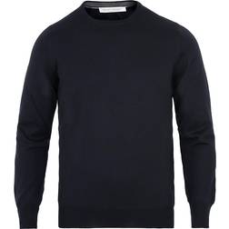 Gran sasso Merino Fashion Fit Crew Neck Pullover - Navy