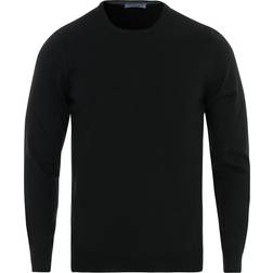 Gran sasso Merino Fashion Fit Crew Neck Pullover - Black