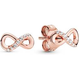 Pandora Sparkling Infinity Stud Earrings - Rose Gold/Transparent