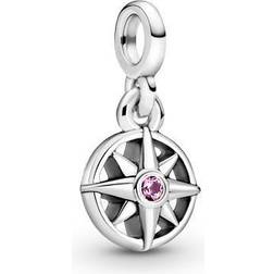 Pandora My Compass Micro Dangle Charm - Silver/Pink