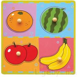 Wooden Toy Bud Puzzle with Fruits 4 Pieces