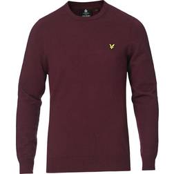 Lyle & Scott Maglione Girocollo in Cotone Merino Rouge