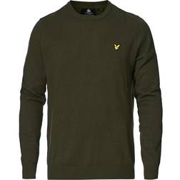 Lyle & Scott Jersey de cuello redondo de algodón merino Vert