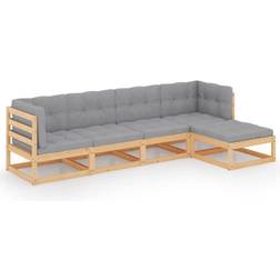 vidaXL 3076584 Loungeset, Bord inkl. 4 Soffor