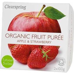 Clearspring Organic Fruit Purée Apple & Strawberry 100g 2stk 2pack