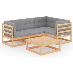 vidaXL 3076599 Lounge-Set, 1 Tisch einschl. 4 Sofas