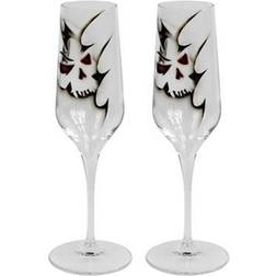 Nybro Crystal Memento Mori Dödskalle Champagneglas 23cl 2st