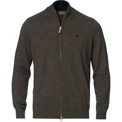 Morris Merino Zip Cardigan - Brown