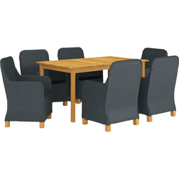 vidaXL 3067851 Matgrupp, 1 Bord inkl. 6 Stolar