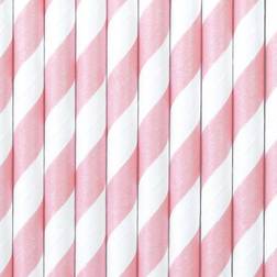 PartyDeco Straws White/Light Pink 10-pack