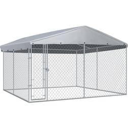 vidaXL Hondenkennel voor Buiten met Dak 382 x 382 x 225 cm